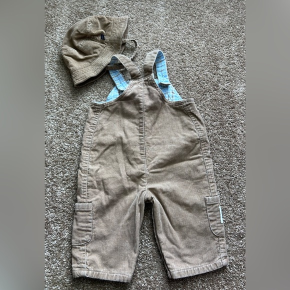 The Children’s Place Vintage Baby Set Corduroy Overalls & Bucket Hat Sz 6-9mo - Picture 6 of 10